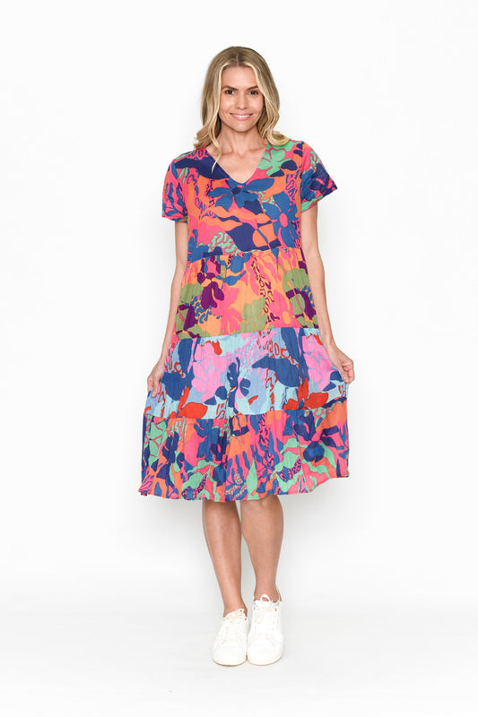Thalia Tiered Dress - Tropsea Mix