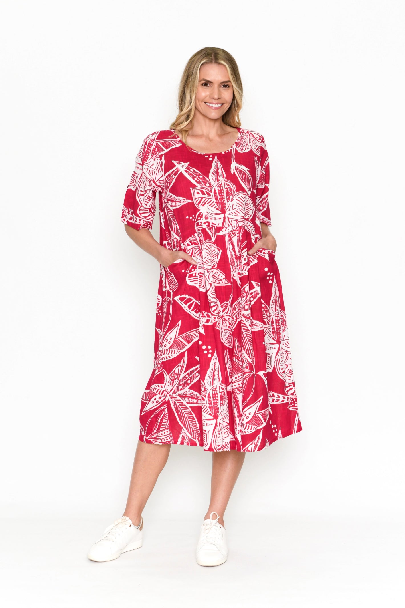 Yvonne Round Neck Spot Bubble Dress - Monotrop Pink