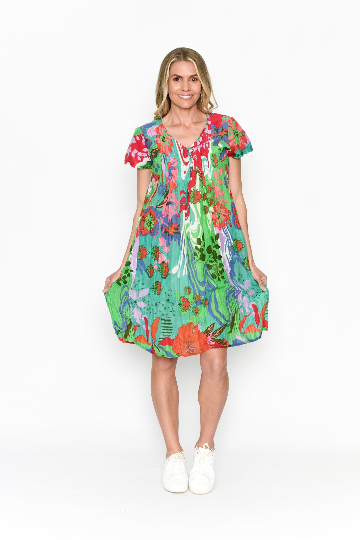 Nicola Cap Sleeve Dress - Oriental 4