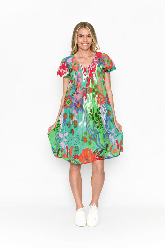 Nicola Cap Sleeve Dress - Oriental 4
