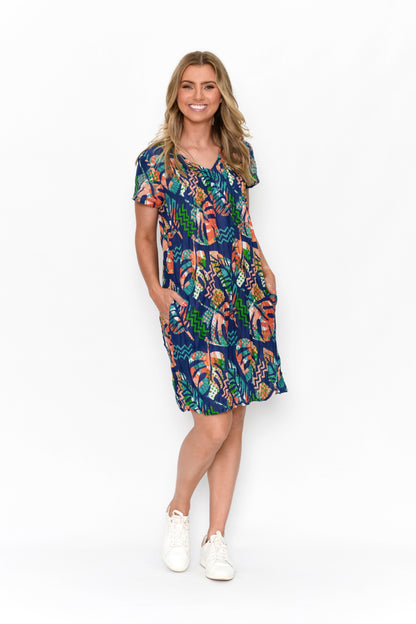 Nicola Cap Sleeve Dress - Print 9