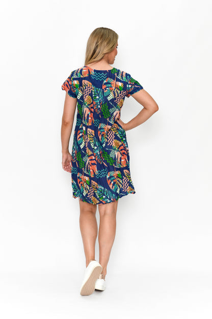Nicola Cap Sleeve Dress - Print 9