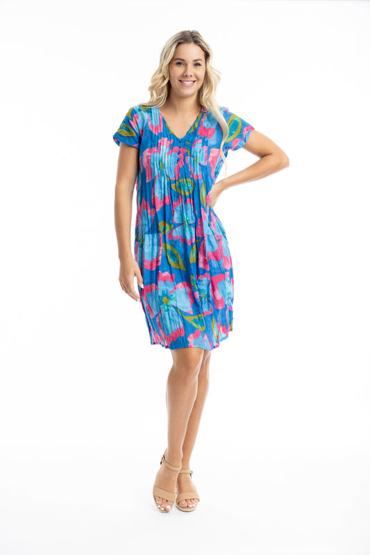 Nicola Cap Sleeve Dress - Print 19
