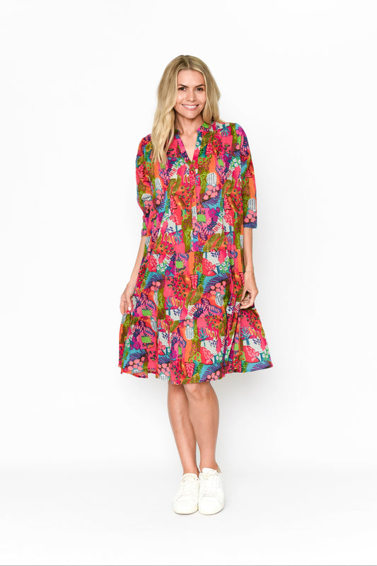 Beth Dress Pleated Drop Waist Dress - Popart 3