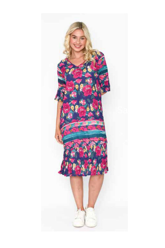 Jessica Sleeved Dress - Print 8