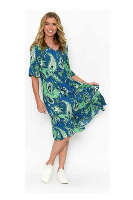 Jessica Sleeved Dress - Print 7