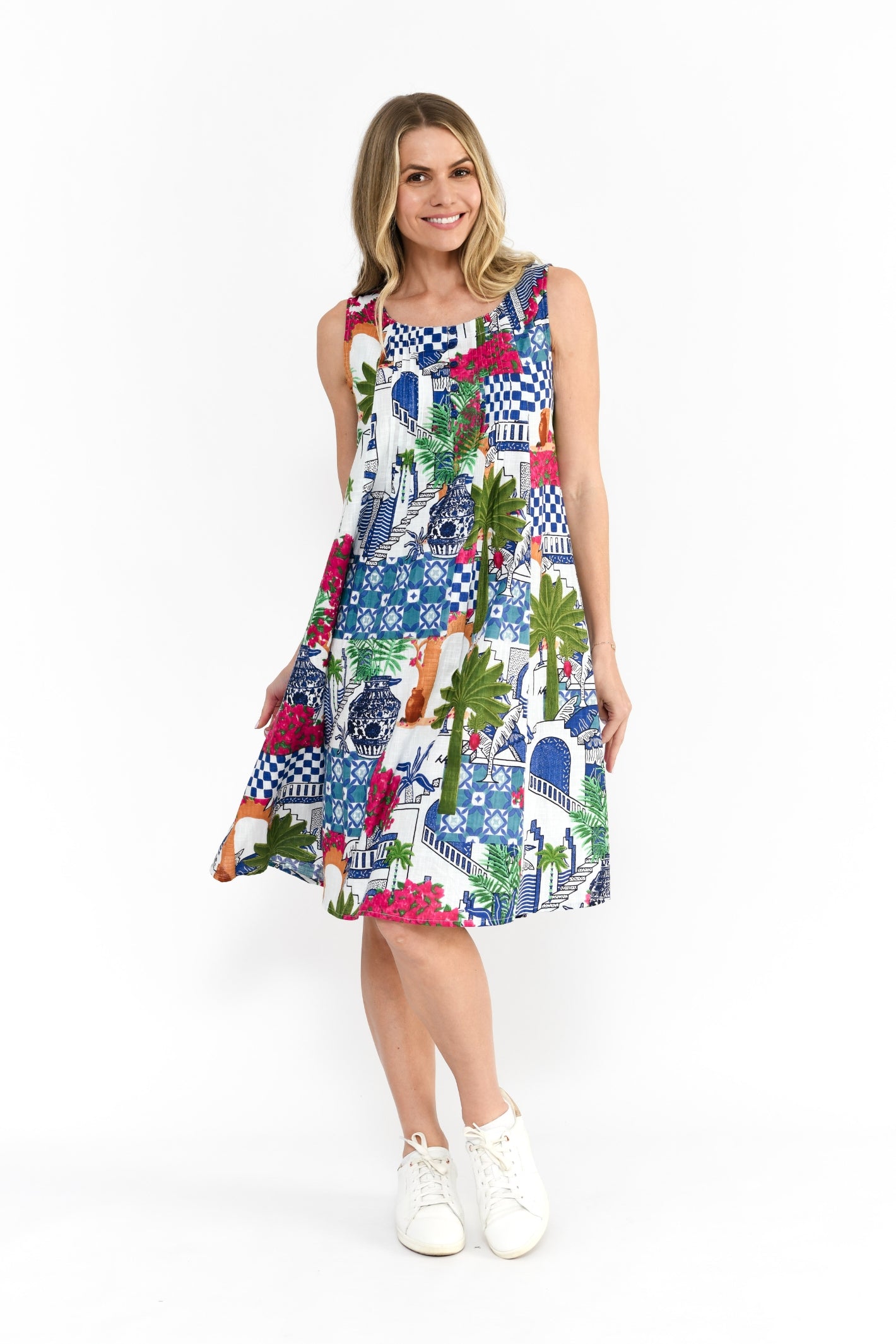 Dress Sleeveless Dress - Greek Island Blue