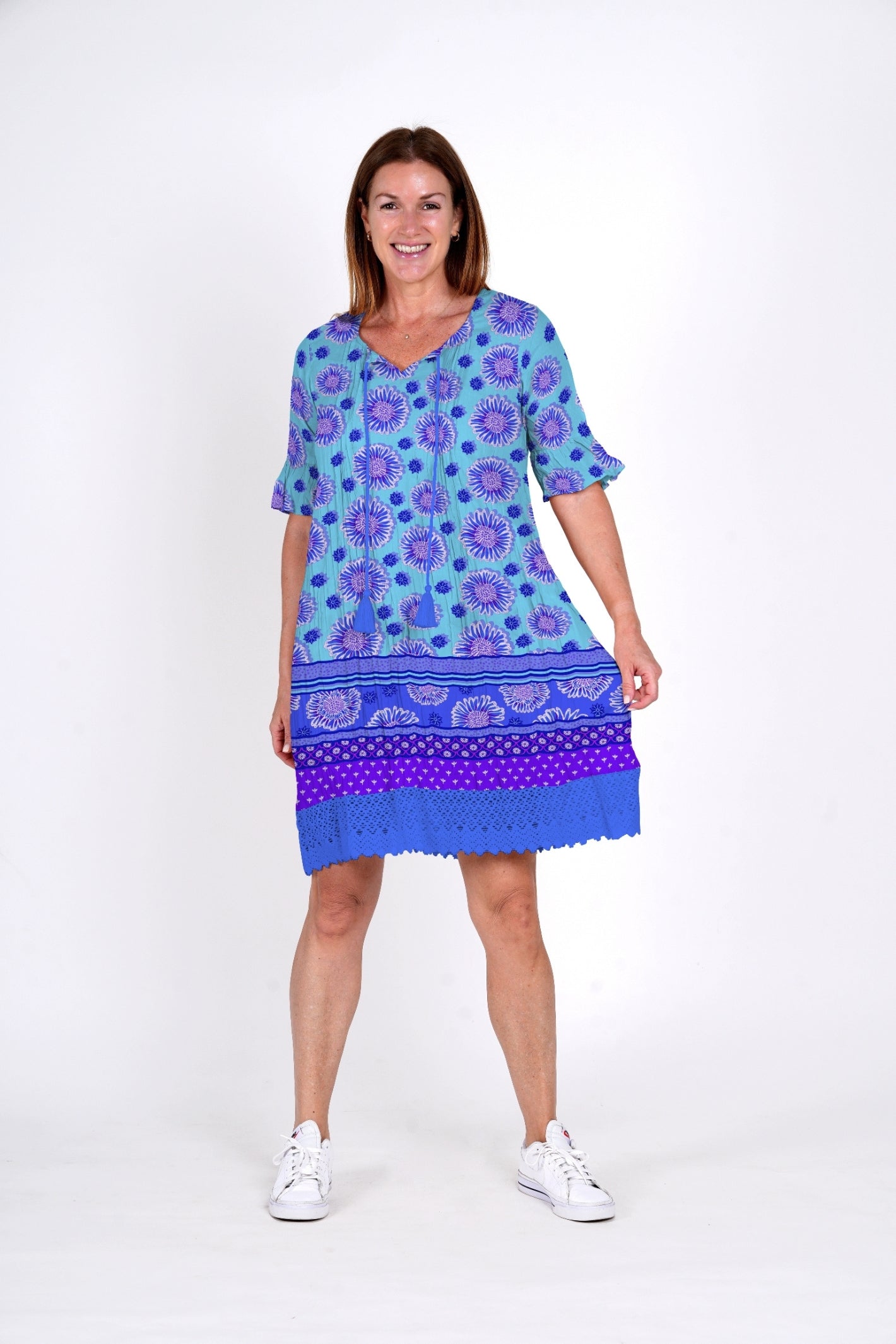 Hannah Tunic Boho Short Sleeve Tunic - Daisy 2