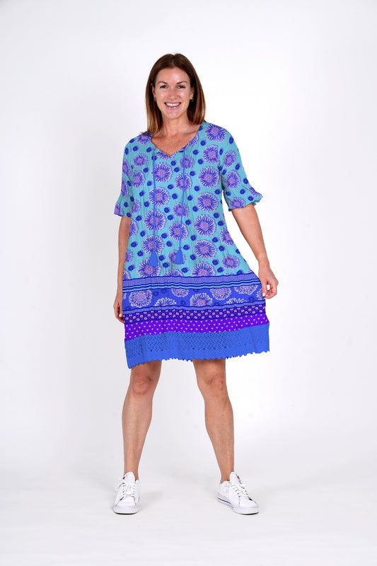 Hannah Tunic Boho Short Sleeve Tunic - Daisy 2