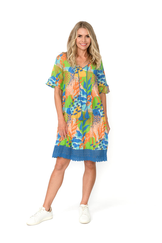 Hannah Tunic Boho Short Sleeve Tunic - Pop 1