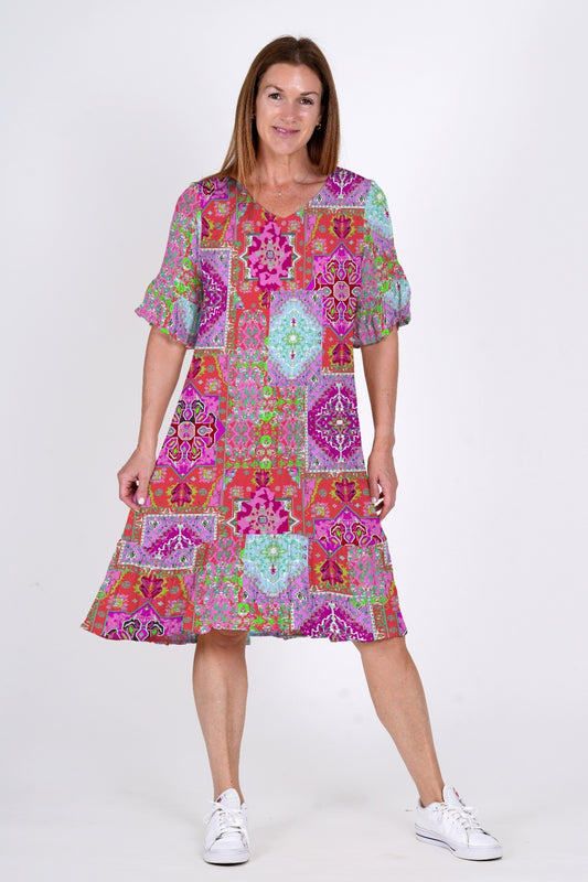 Jessica Dress Sleeved Dress - Persian 1