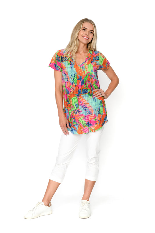 Kayla Cotton Blouse Short Sleeve Blouse - Banana 1