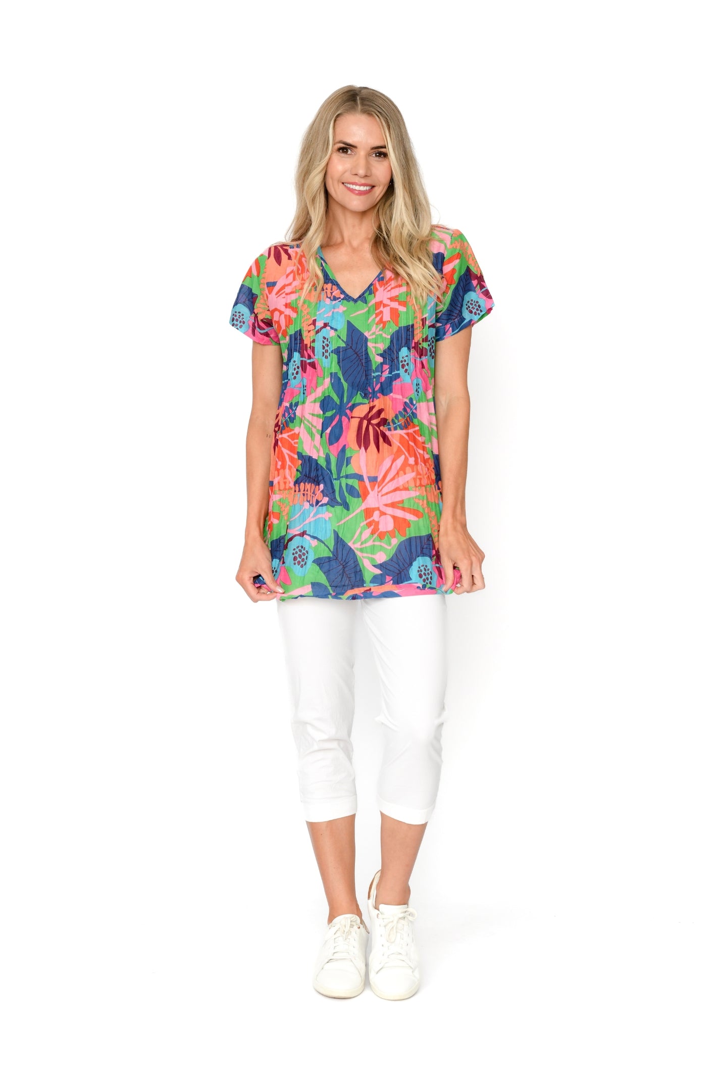 Kayla Cotton Blouse Short Sleeve Blouse - Cutoutfrl 1