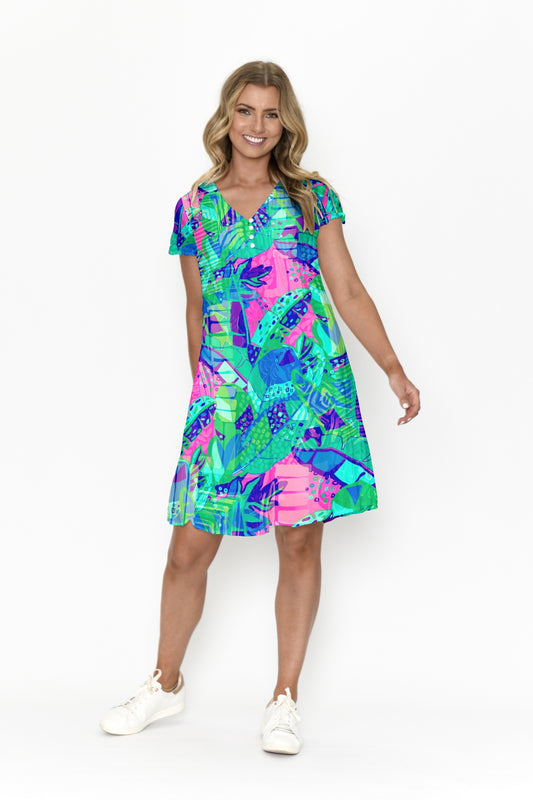 Nicola Dress Cap Sleeve Dress - Banana 4
