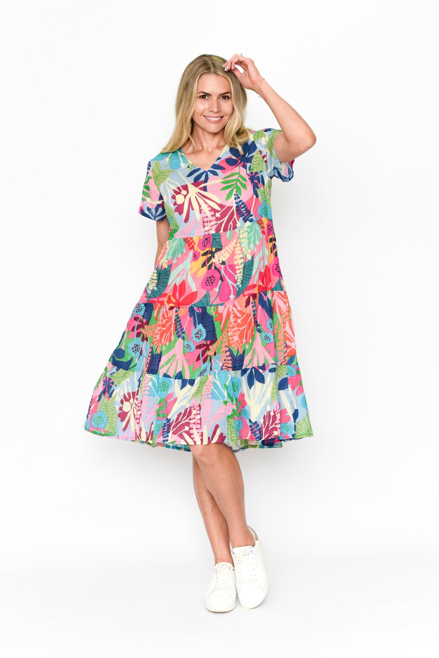 Thalia Tiered Dress Dress - Cutoutfrl Mix