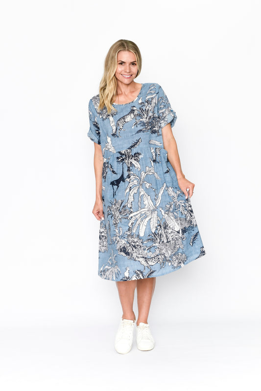 Yvonne Dress Round Neck Dress - Animal 1