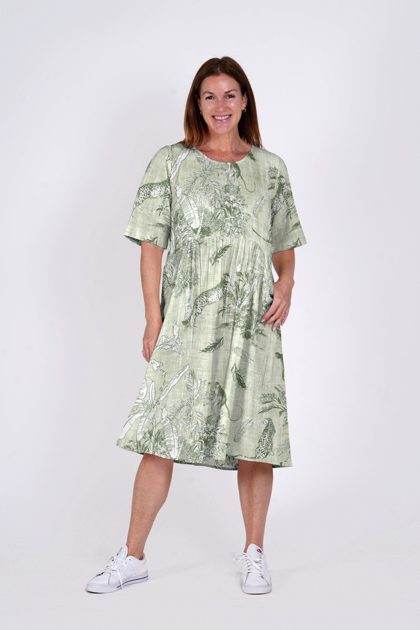 Yvonne Dress Round Neck Dress - Animal 2
