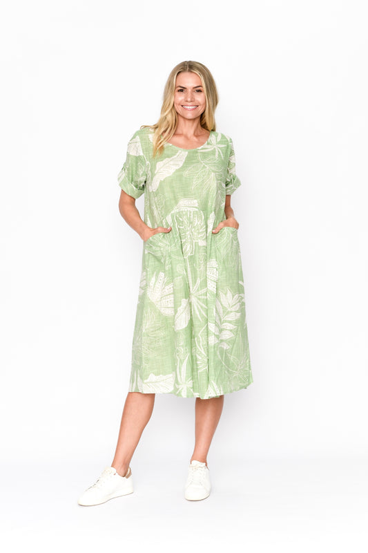 Yvonne Dress Round Neck Dress - Mono Sage